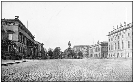 Antique travel photographs of Berlin and Germany: Unter den Linden, Statue of Frederick III