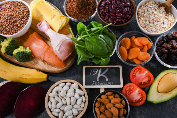 istock Composition with food products rich in potassium 1371984161