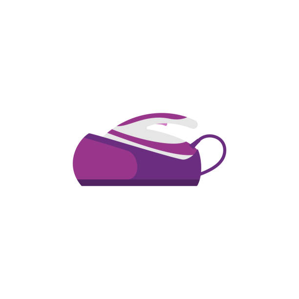 Modern steam generator icon or symbol flat vector illustration isolated. Modern steam generator icon or symbol, flat vector illustration isolated on white background. Steam vapor iron household or professional ironing system. iron steam stock illustrations