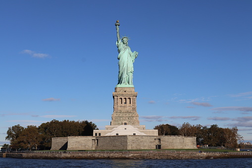 Replica of the Statue of Liberty in Paris, near the Eiffel Tower.