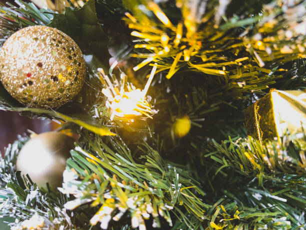 Lights and decorative on the Christmas tree.