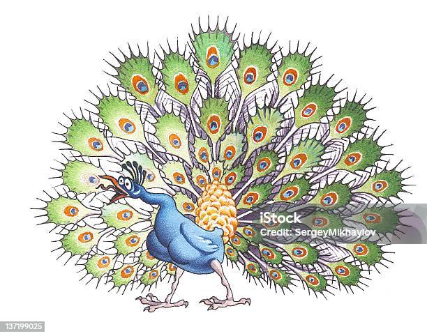 Ilustración de Peacock y más Vectores Libres de Derechos de Aficionado - Aficionado, Alardear, Animal