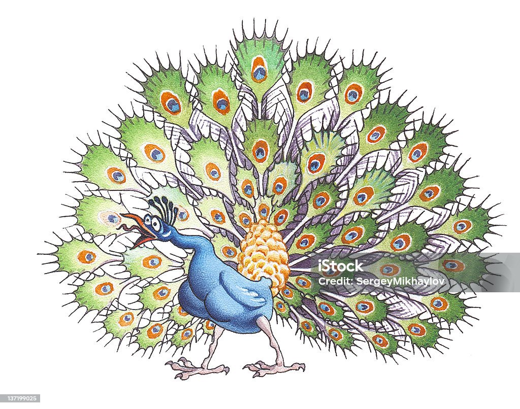 Pavão-azul - Royalty-free Animal Ilustração de stock