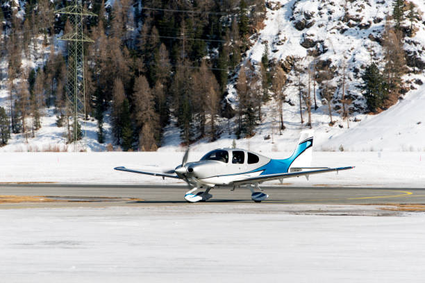 istock A private propeller jet landing at the Engadine St Moritz airport 1371991376