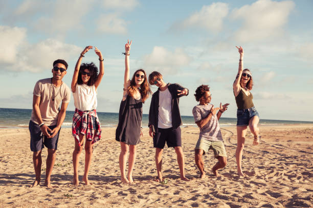 istock Happy cheerful young loving couples friends 1371991658
