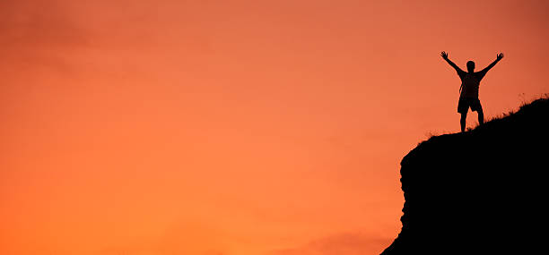 istock Silhoette of a man standing on the hill 137199616