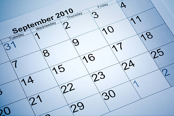 istock Actual calendar of September 2010 137199730