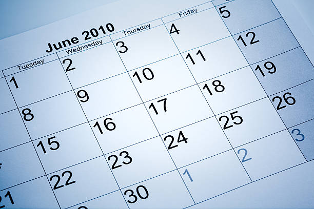istock Actual calendar of June 2010 137199761