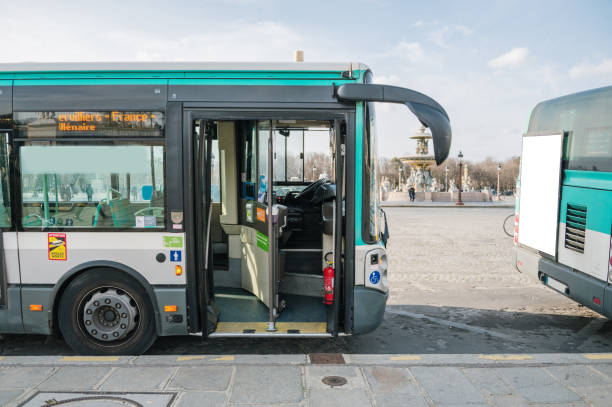istock Side view of a city bus 1372000125
