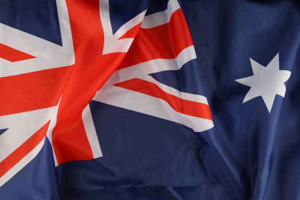 istock Australia silk flag close up 1372004473
