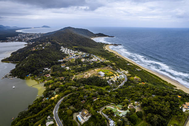 istock Florianopolis. Beautiful beach with mountains 1372005058
