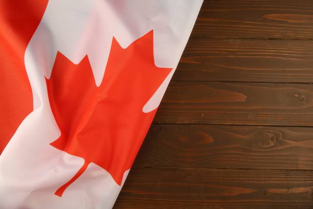 istock Flag of Canada and place for text cope space 1372005061