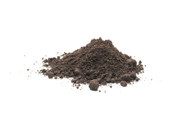 istock Black land for plant isolated on white background. 1372010028
