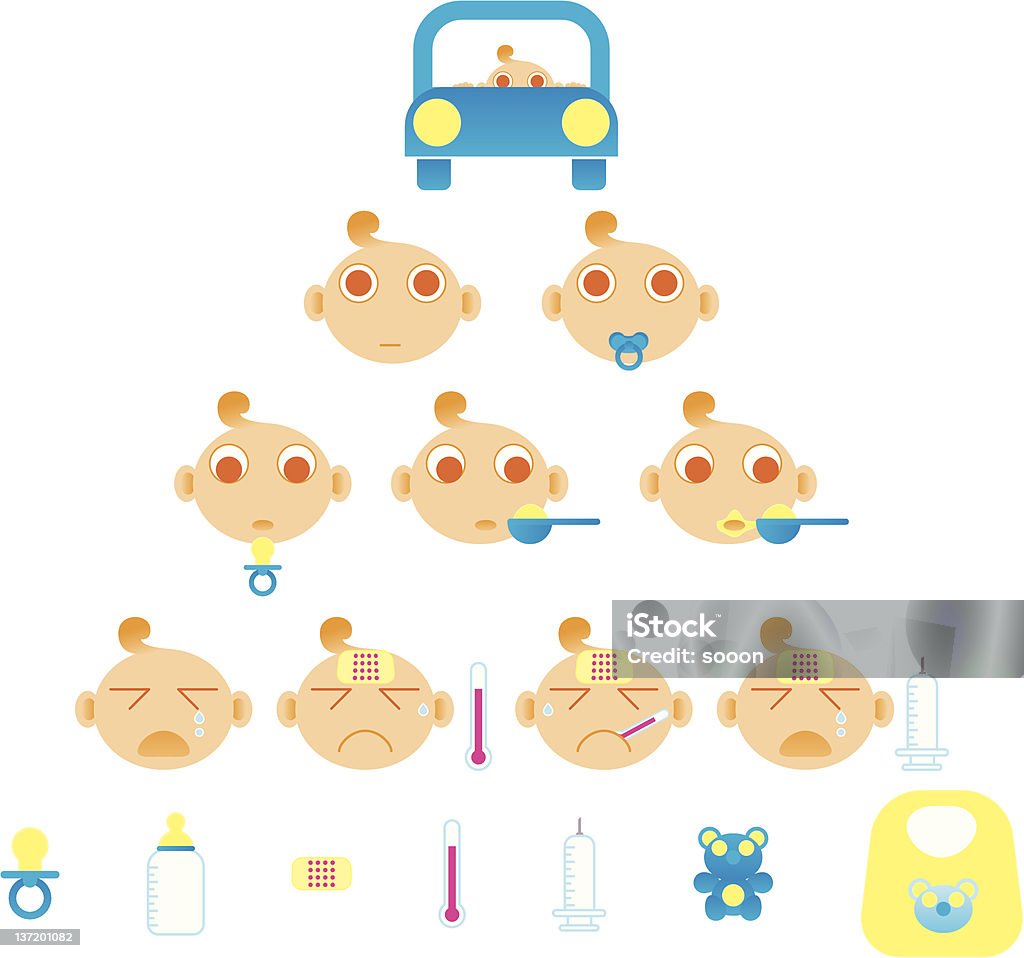 Baby On Board A series of icon for baby service or product. 2-3 Years stock vector