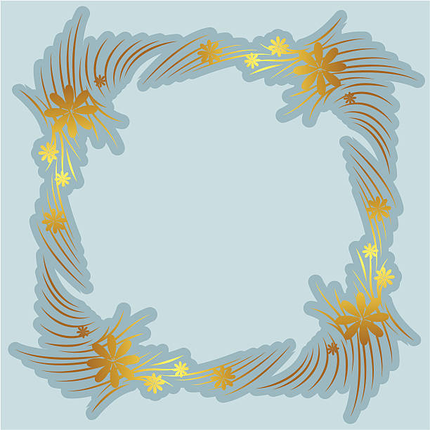 flower frame 002 vector art illustration