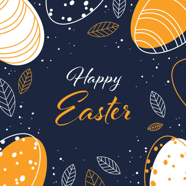Happy easter illustration card vector background Happy easter illustration card vector background easter vector holiday design element stock illustrations