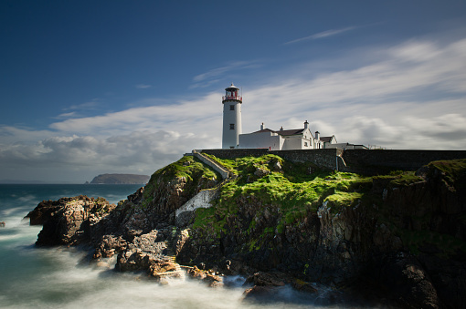 Donegal, Ireland. Fanad head at Donegal, Ireland with lighthouse. Long Exposure