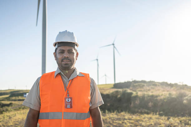 istock Portraits of an electrical engineer / technician in a wind farm park 1372017879