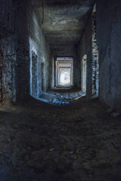 istock Dark hallway at abandoned Brestovac hospital 1372019179