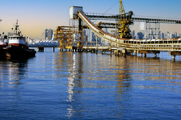 Tug boats and freight loading conveyor system North Vancouver, BC
