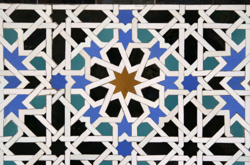 Detail of Arabic Tile in the Alcazar in Sevilla, Spain