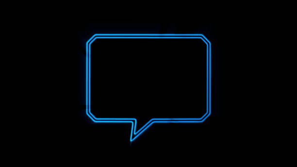 istock Animated white outlined speech bubble, chat balloon icon. Pictogram, comic book, anime. Useful for web site, banner, greeting cards, apps and social media posts. Chroma key, black screen background. 1372024261