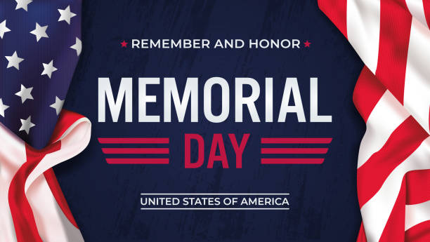 ilustrações de stock, clip art, desenhos animados e ícones de memorial day. remember and honor. american flag border and stars, patriotic vector illustration - american culture army usa flag