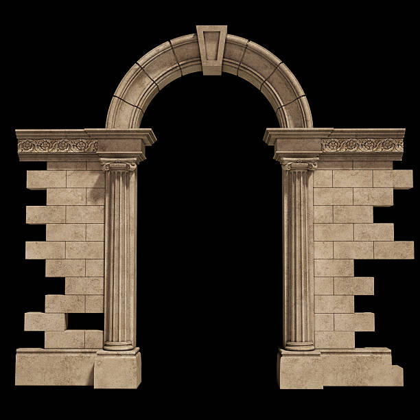 istock View of the classic arch isolated on a black background 137202969