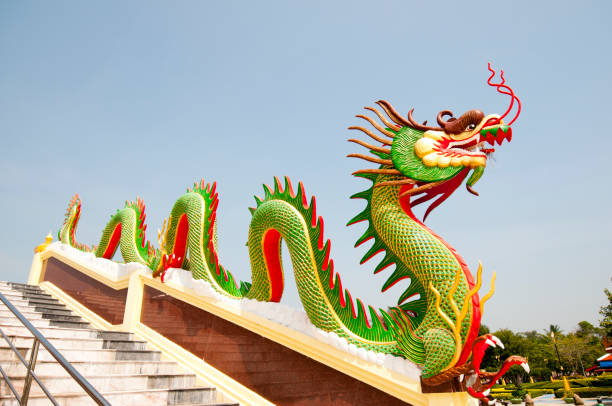 istock Wonderful dragon and clean sky 137203149
