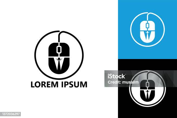 Working Mouse Logo Mouse Computer Job Logo Template Design Vector Stock Illustration ...