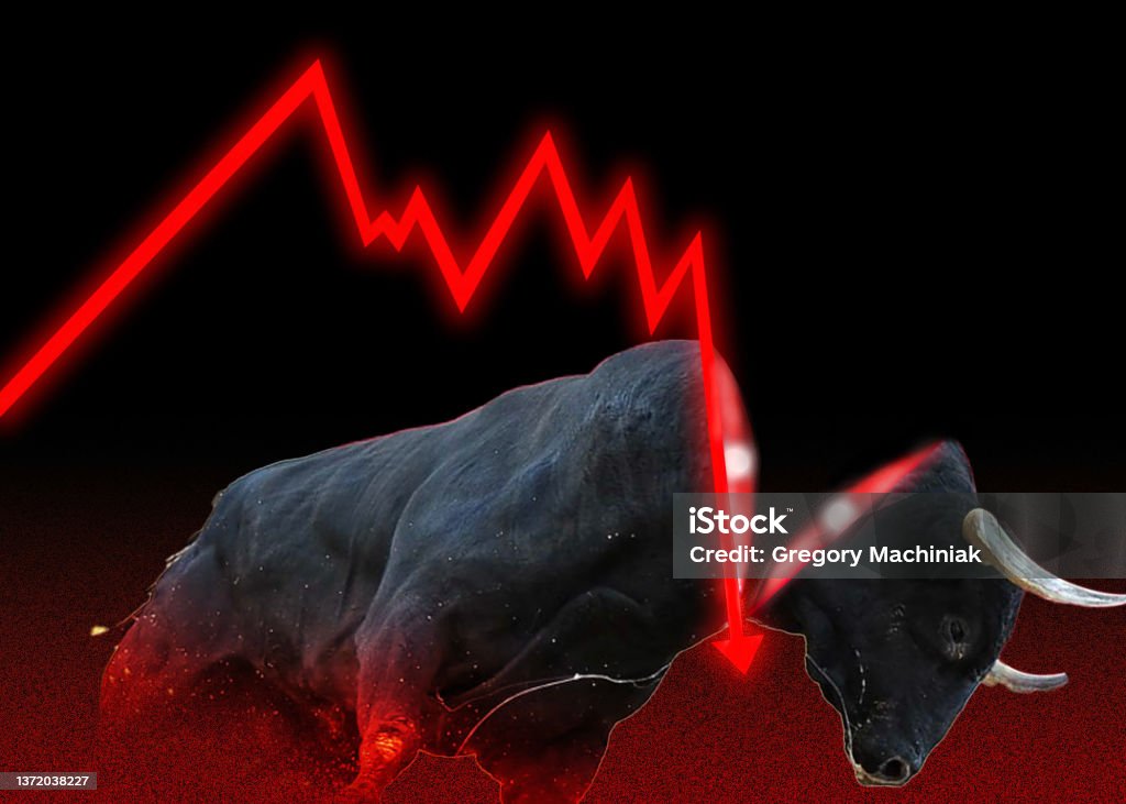 Death of the bull market Enter the bears Stock Market Crash Stock Photo