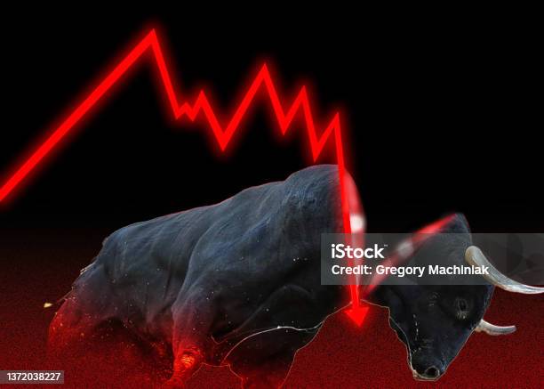 Death Of The Bull Market Stock Photo - Download Image Now - Stock Market Crash, New York Stock Exchange, Bear Market