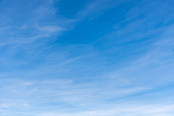 nuvole di cirro in un cielo blu - coconino national forest foto e immagini stock