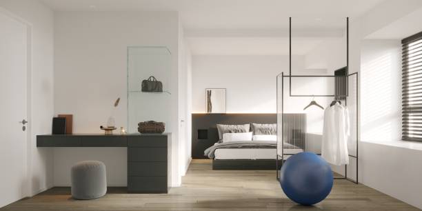 istock 3d render of luxury hotel room 1372040197