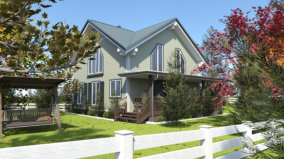 Exterior view of a country homestead