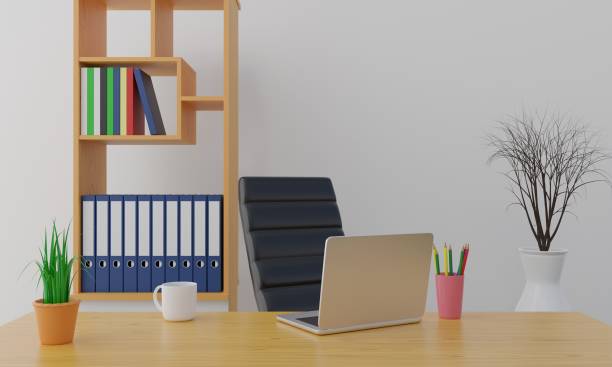 istock laptop and coffee cup on desk in office.3d rendering. 1372042058