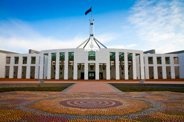 Parliament House This is the Australian Parliament House in Canberra. Which was the world's most expensive building when it was completed in 1988. federal building photos stock pictures, royalty-free photos & images