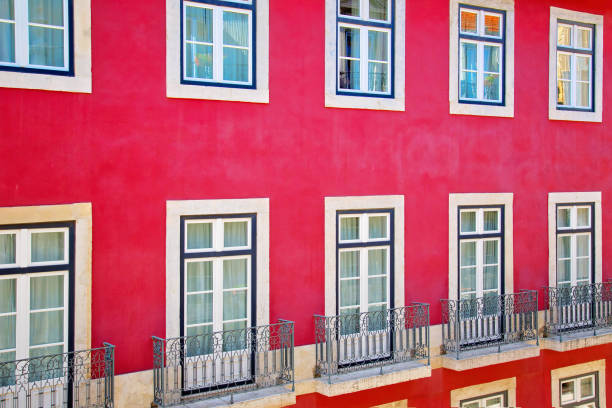 Colorful Streets of Lisbon in historic cetner