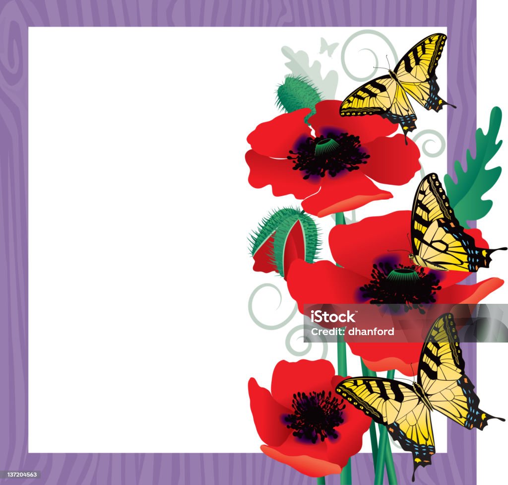 Papilio coquelicots et papillons jaunes - clipart vectoriel de Papilio phorcas libre de droits