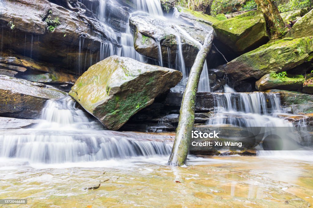 Waterfalls and national park Capture the waterfalls in NSW national park at then end of summer. Long exposure at coastalines. Australia Stock Photo