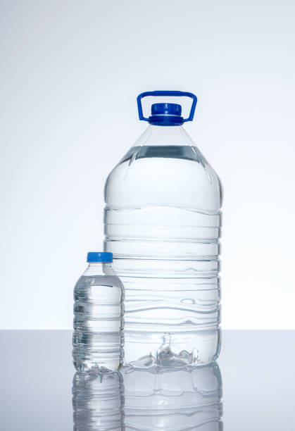 Group of water bottles on isolated white background