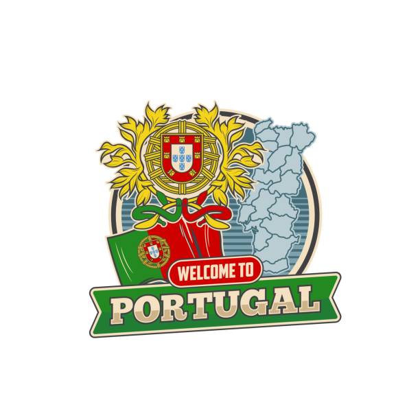 illustrations, cliparts, dessins animés et icônes de carte du portugal, drapeau et armoiries, emblème vectoriel - portuguese culture portugal flag coat of arms