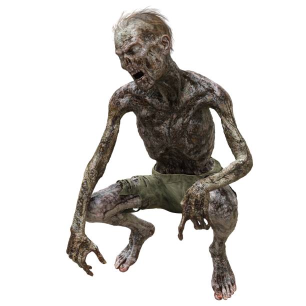 istock Zombie male isolated white background 3d illustration 1372055936