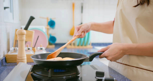 Salmon steak fry in pan