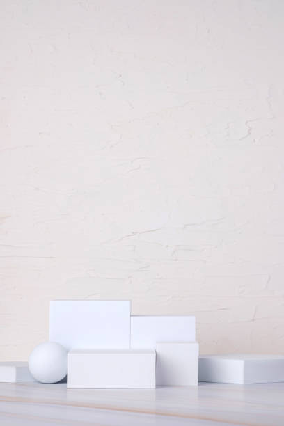 istock Product display block stand with nature element with copy space with clean style 1372057395