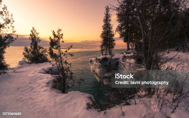 Sunrise At Cove Point Stock Photo - Download Image Now - Winter, Beach, Landscape - Scenery