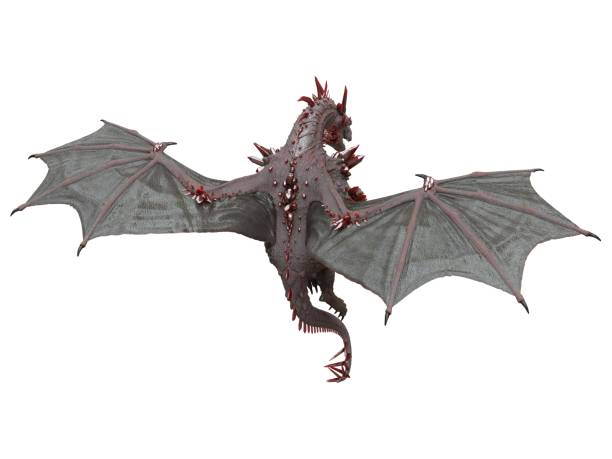 istock Fantasy flying dragon isolated on white 3d illustration 1372061425