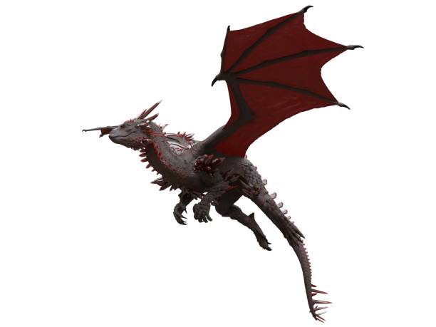 istock Fantasy flying dragon isolated on white 3d illustration 1372061445