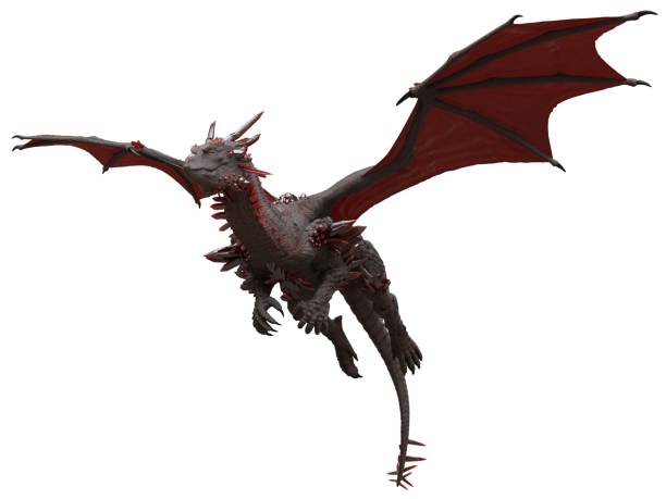 istock Fantasy flying dragon isolated on white 3d illustration 1372061450
