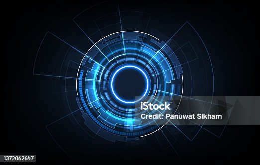 istock UI HUD screen tech system innovation concept background template. vector illustration"t 1372062647